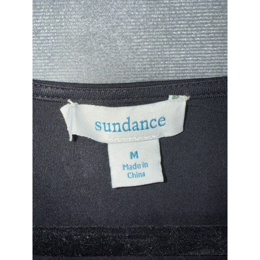 Sundance DRESS Black Faux Wrap Stretchy Modal V-Neck Sz Medium-Closet Staple - Picture 4 of 5